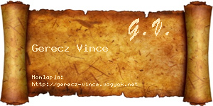 Gerecz Vince névjegykártya